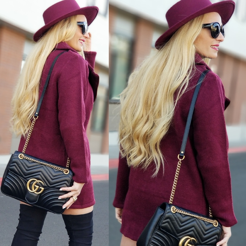 ALLI Burgundy Sweater Jacket - Picture 2 of 8